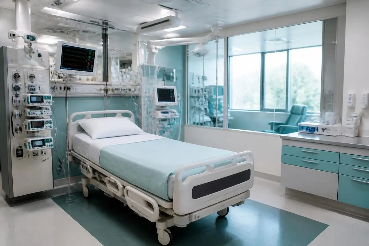 Metro Heart Institute (placeholder) — illustrative view of an accredited multi-speciality hospital in Delhi NCR, India